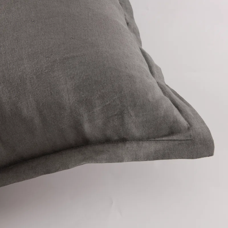 Stone Washed French Linen European Square Pillow Shams 26 x 26"