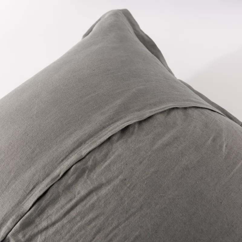 Stone Washed French Linen European Square Pillow Shams 26 x 26"