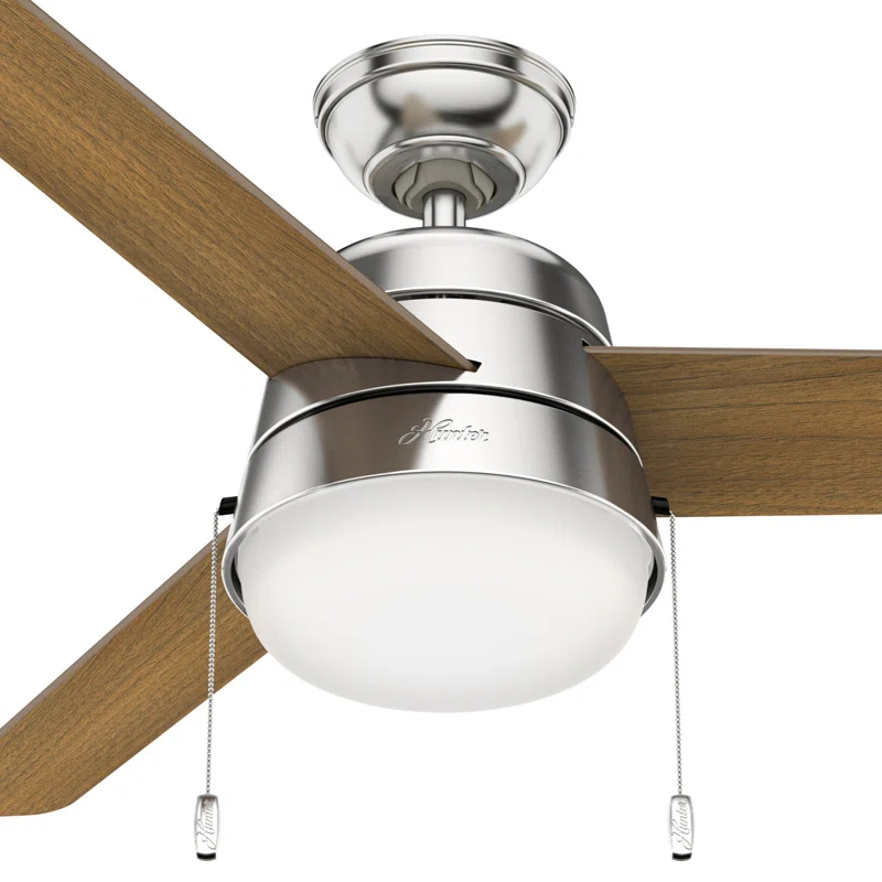 52" Aker 3 - Blade Indoor Standard Ceiling Fan with Pull Chain and Light Kit Included