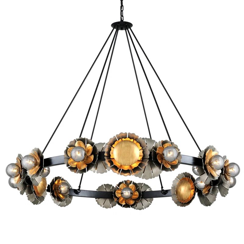 Corbett Lighting Magic Garden 24-Light Unique / Statement Wagon Wheel Chandelier