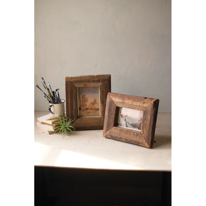 Brown Wood Matte Picture Frame (Set of 2)