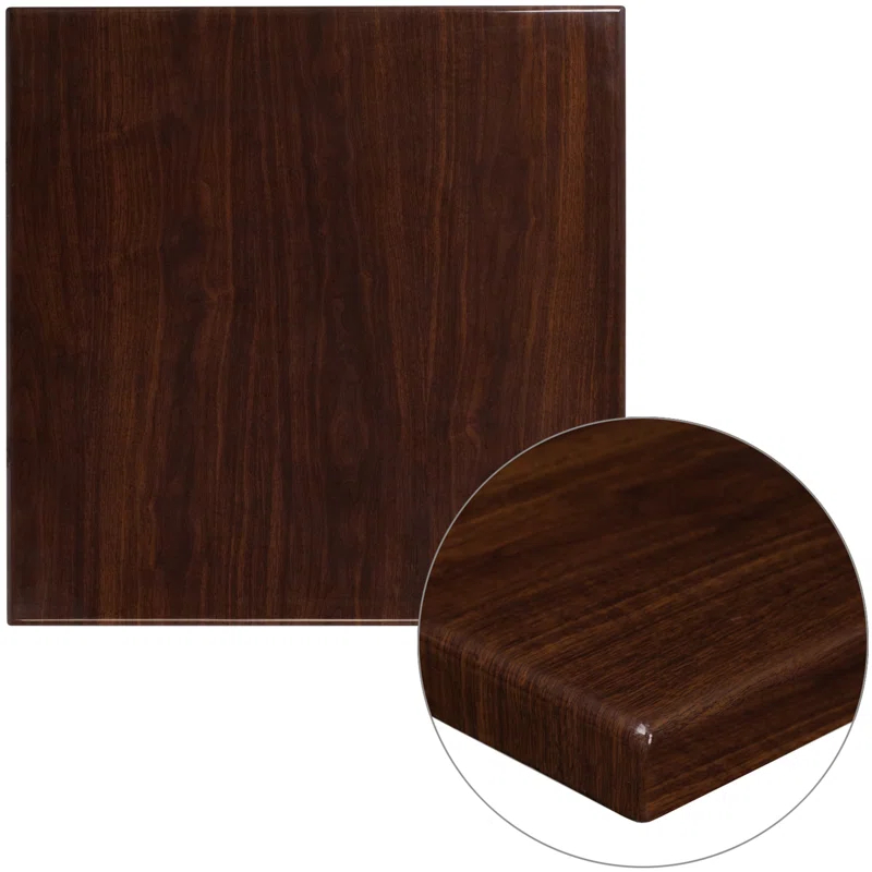 Flash Furniture Glenbrook 24'' x 30'' High-Gloss Resin Table Top with 2'' Thick Drop-Lip