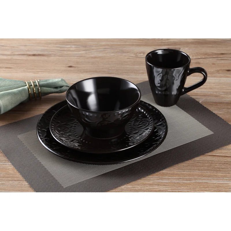 Lorren Home Trends Lorren 16 Piece Stoneware Dinnerware Set - Service for 4