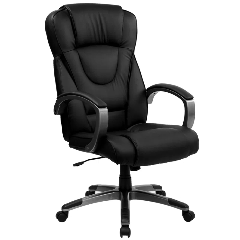 Flash Furniture Crafton High Back LeatherSoft Swivel Office Chair with Titanium Nylon Base
