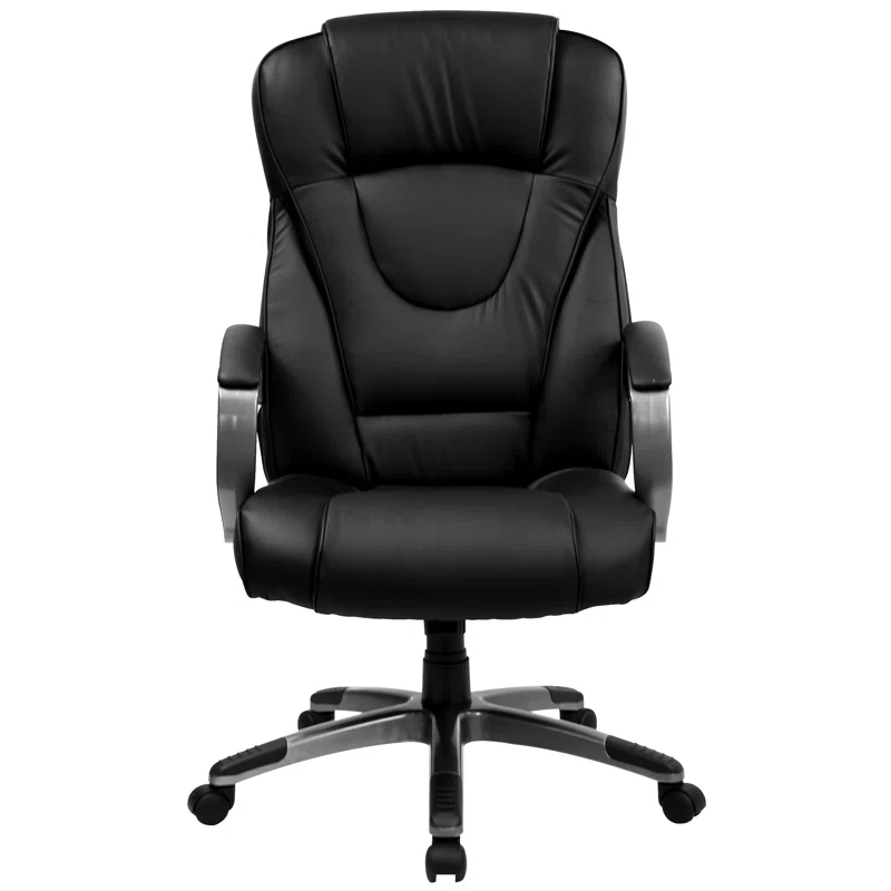Flash Furniture Crafton High Back LeatherSoft Swivel Office Chair with Titanium Nylon Base