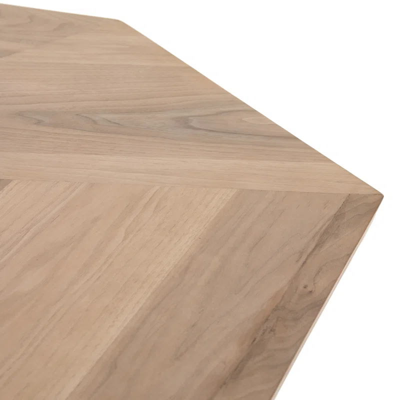 Casual Round Walnut Wood Dining Table for Six