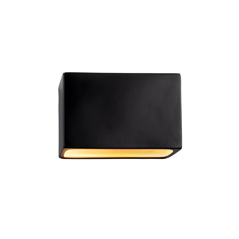 Black Ceramic Dimmable 6-Inch Rectangle Wall Sconce