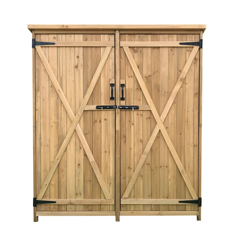 Hanover 5 ft. W x 1 ft. 5 in. D Solid Wood Storage Shed