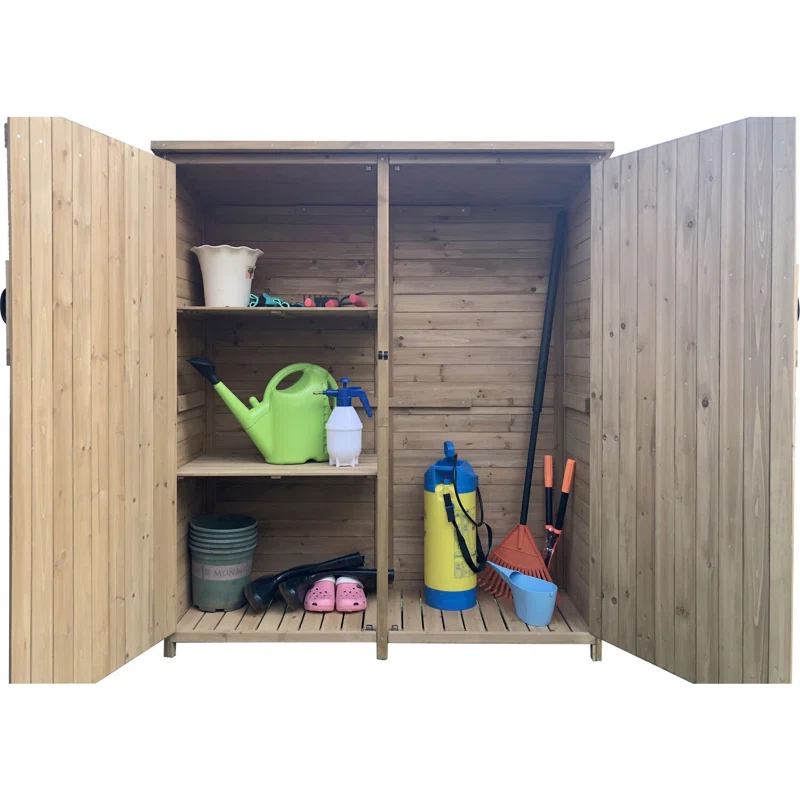 Hanover 5 ft. W x 1 ft. 5 in. D Solid Wood Storage Shed