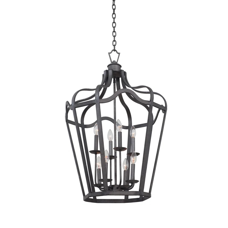 Livingston 6 - Light Iron Dimmable Lantern Geometric Chandelier