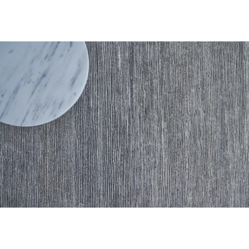 Crush Hand-Knotted Dark Silver/Silver Area Rug