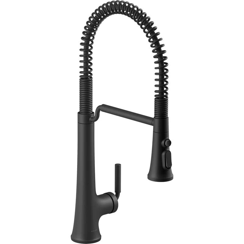 Kohler Tone Single Handle Semi-Professional Pre-Rinse Kitchen Sink Faucet with Three-Function Pull Down Sprayer