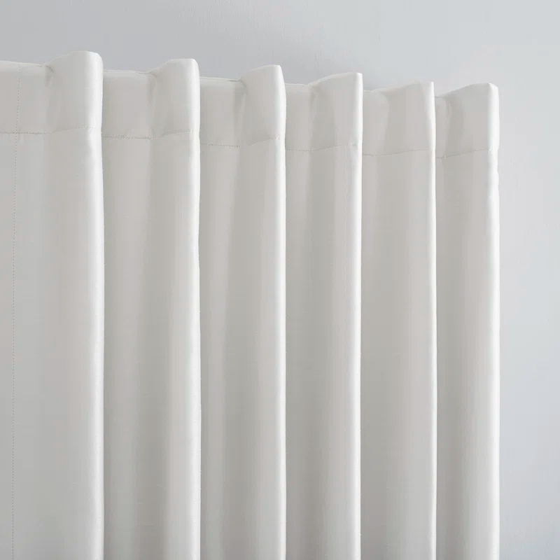 Faux Dupioni Silk Thermal Extreme 100% Blackout Back Tab Curtain Panel