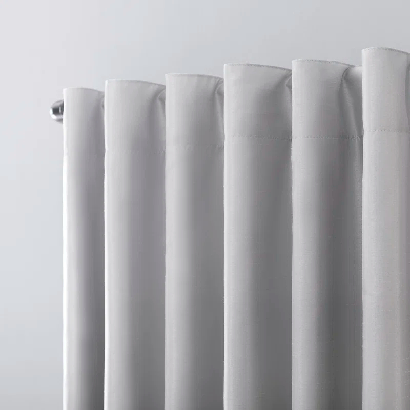 Faux Dupioni Silk Thermal Extreme 100% Blackout Back Tab Curtain Panel