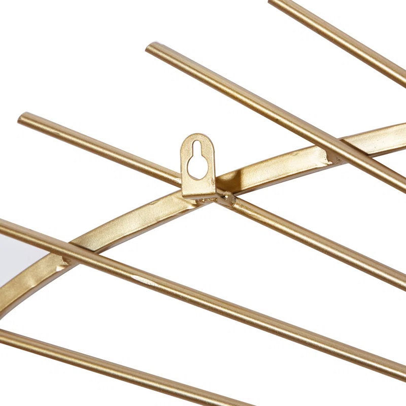 CosmoLiving by Cosmopolitan Cosmoliving By Cosmopolitan Gold Metal Contemporary Wall Mirror, 34 X 22 X 1