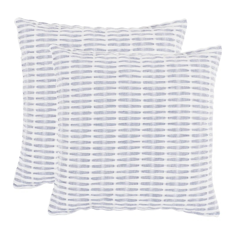 KAF Home Pleated Please Striped Cotton Pillow Cover (Set of 2)