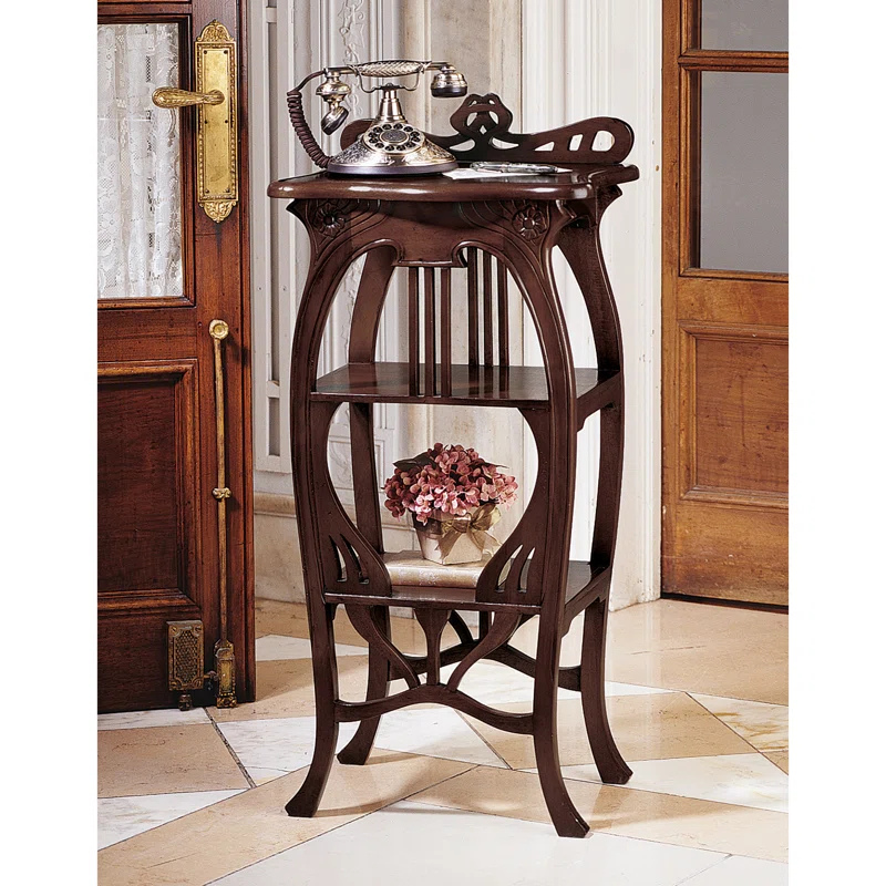Design Toscano Solid Wood Top End Table