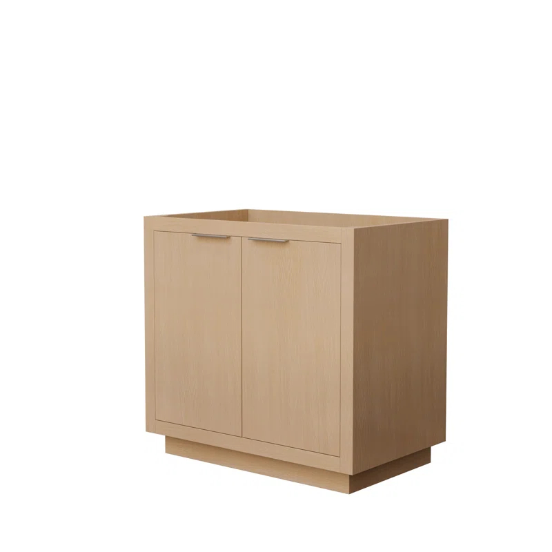 Wyndham Collection Maroni 35.25" Single Bathroom Vanity Base Only In Light Straw