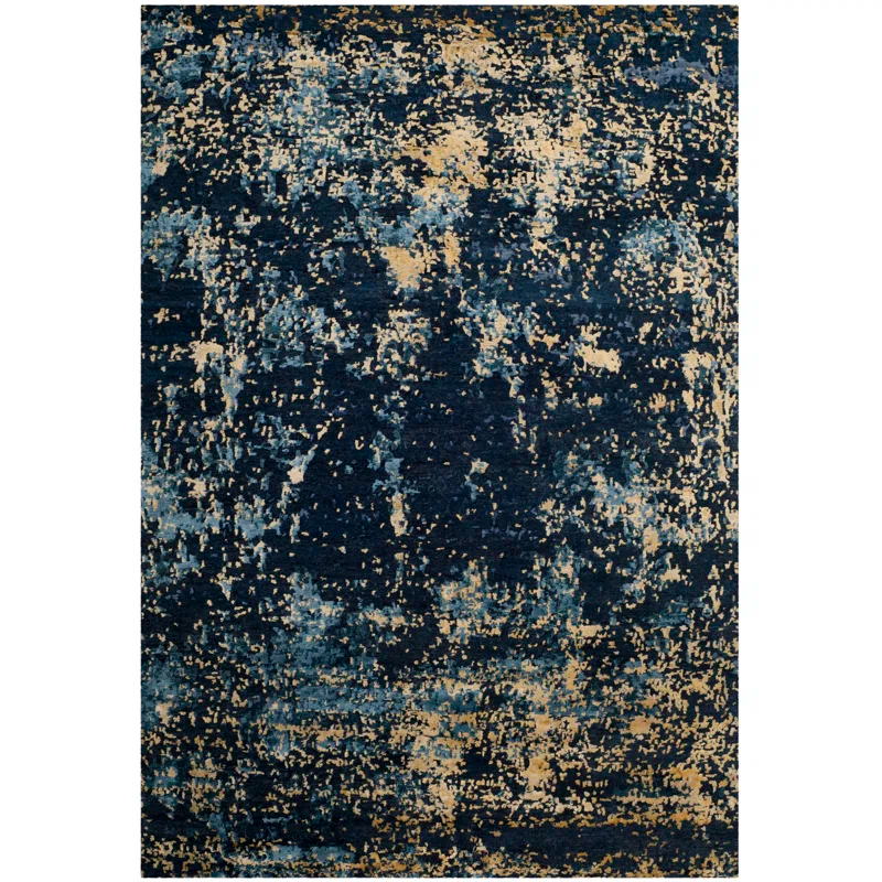 17 Stories Tiffany Hand Knotted 60% Wool, 20% Cotton, And 20% Viscose Abstract Rug