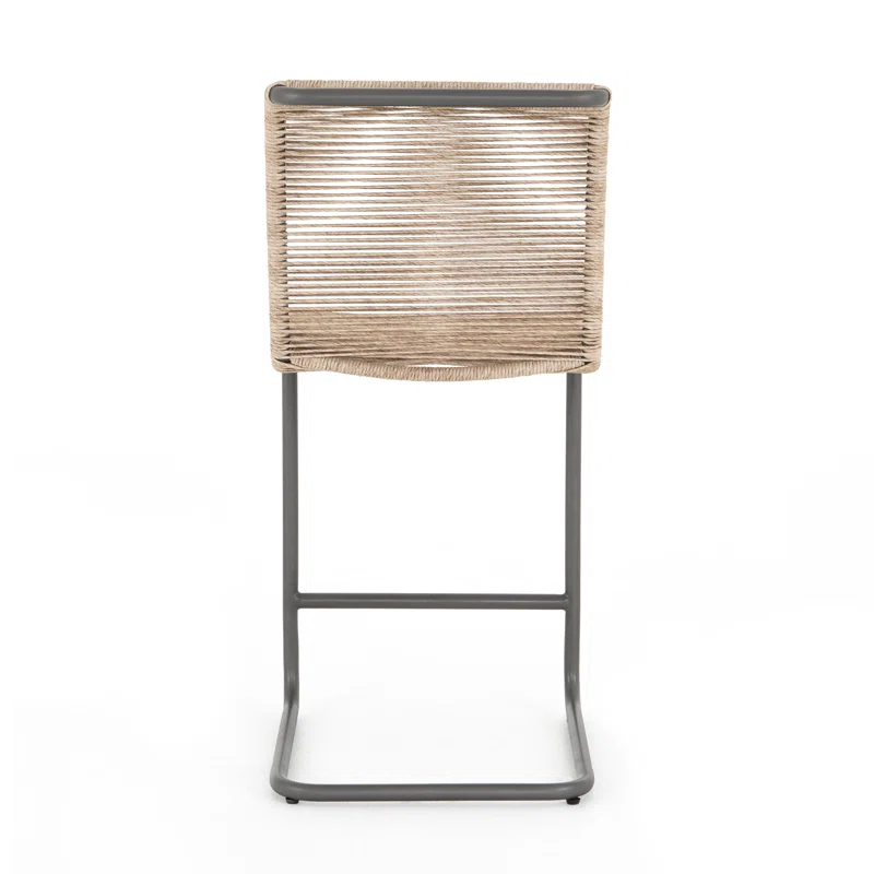Grover 40" Brown Wicker and Iron Counter Stool