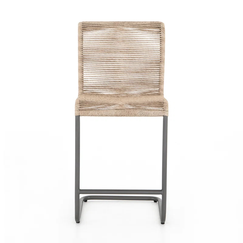 Grover 40" Brown Wicker and Iron Counter Stool
