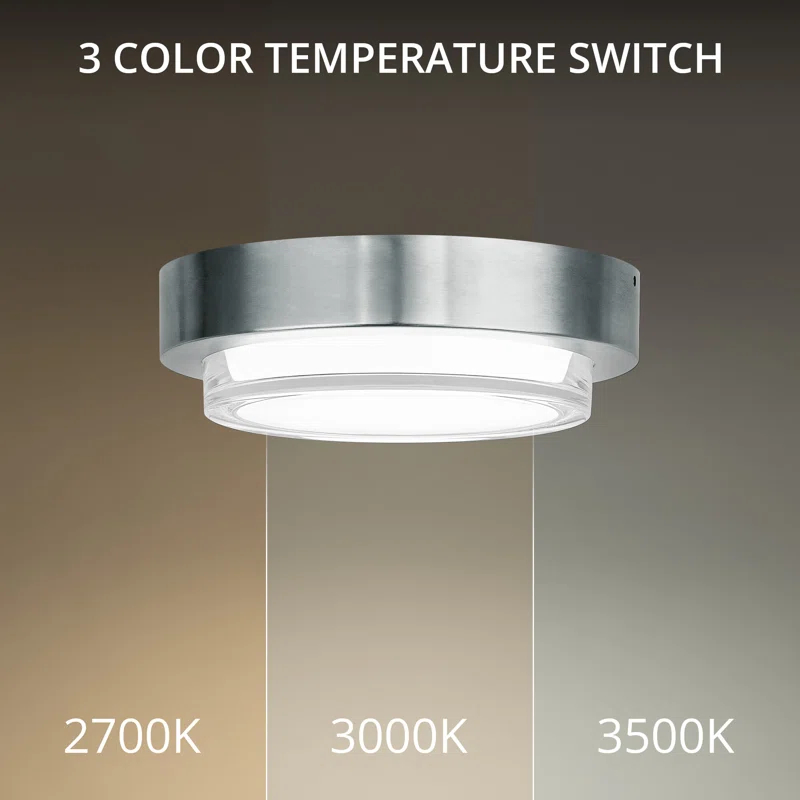 Modern Forms 7.75" Square LED Outdoor Flush Mount in Stainless Steel