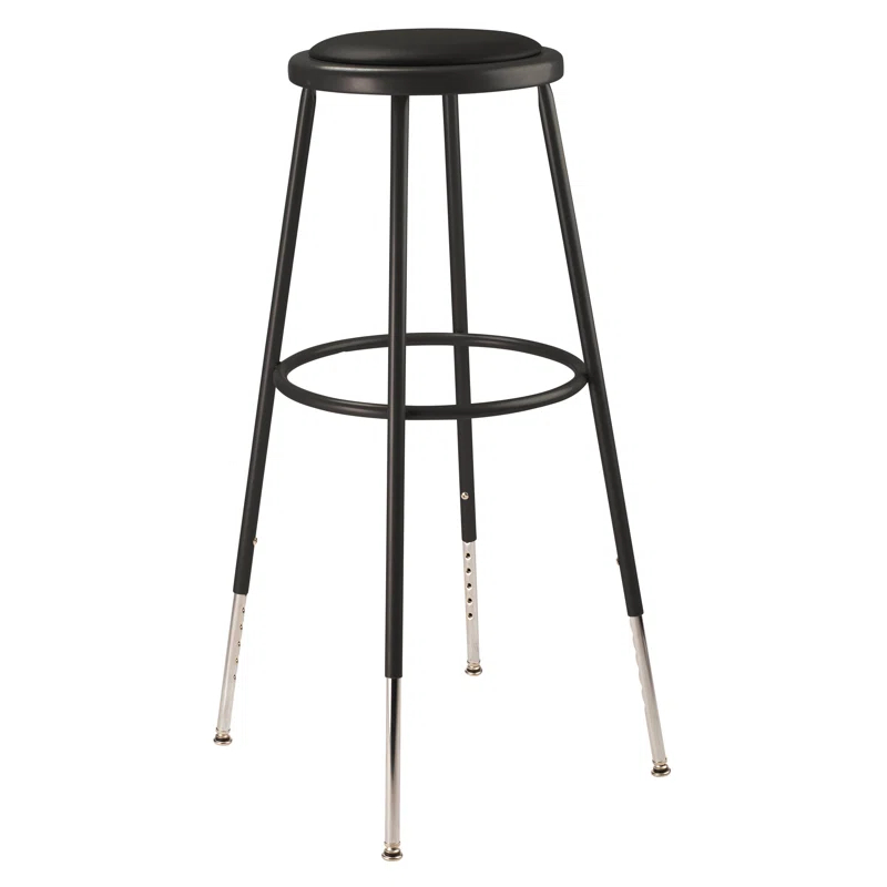National Public Seating NPS Adjustable Heavy Duty Vinyl Padded Steel Stool