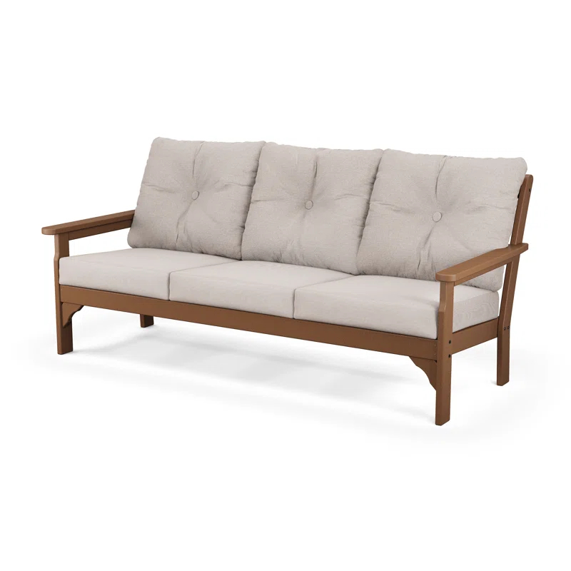 Vineyard 74" Wide Outdoor Patio Sofa with Revolution Cushions