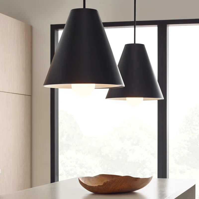 Matte Black Glass LED Contemporary Pendant Light
