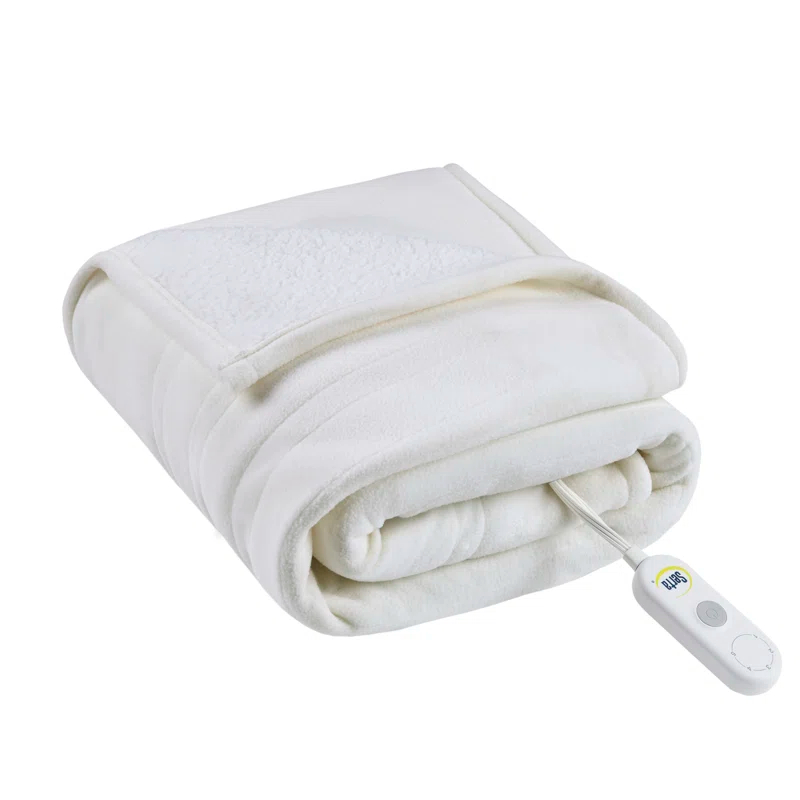 Serta Fleece to Sherpa Heated Throw