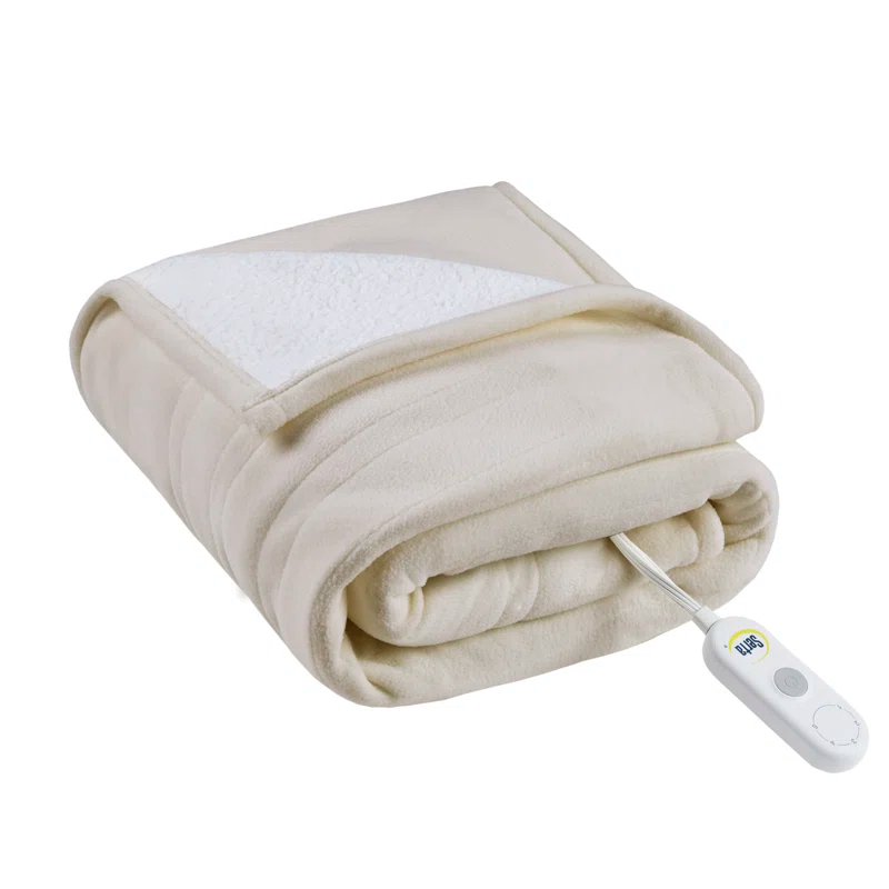 Serta Serta Fleece to Sherpa Heated Throw