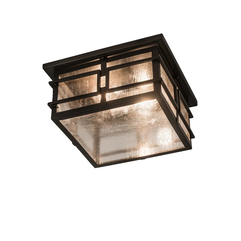 Timeless Bronze 16" Clear Glass LED Flush Mount Light