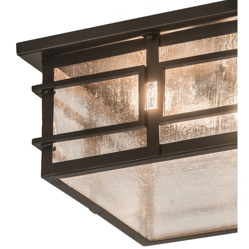 Timeless Bronze 16" Clear Glass LED Flush Mount Light
