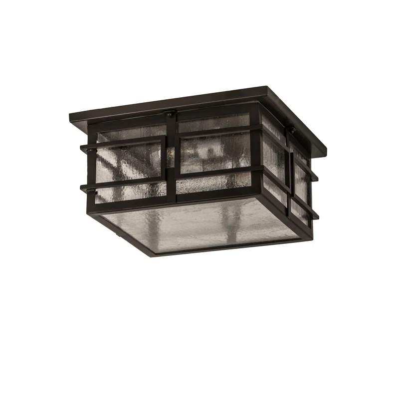 Timeless Bronze 16" Clear Glass LED Flush Mount Light