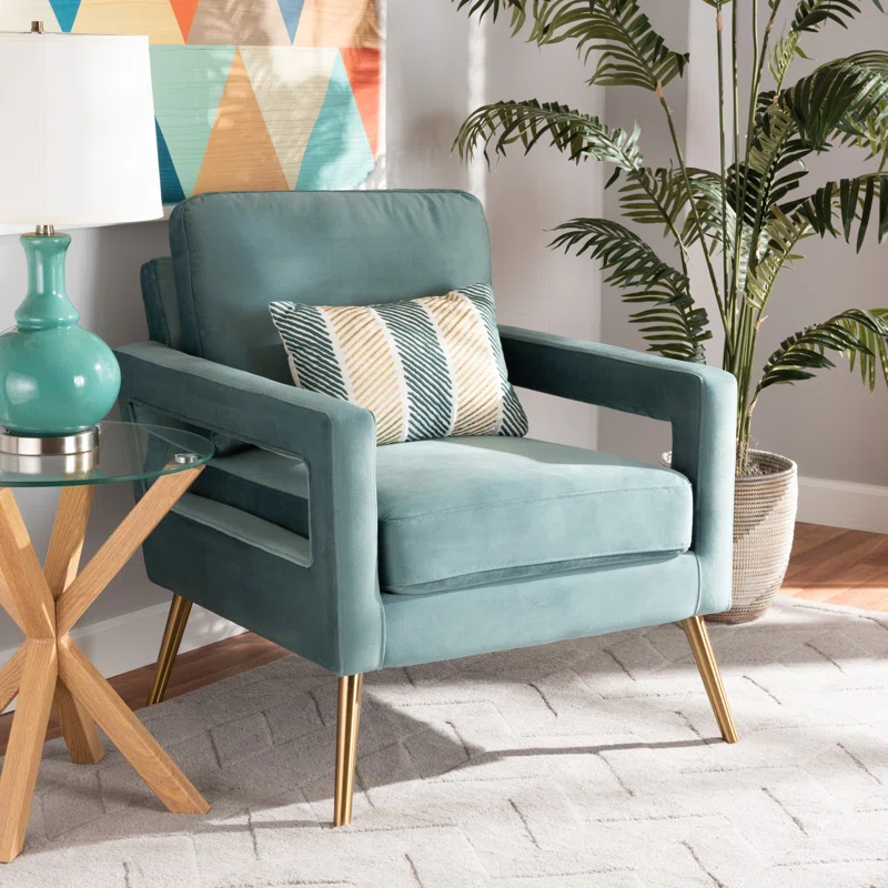Everly Quinn Arbaaz Velvet Armchair