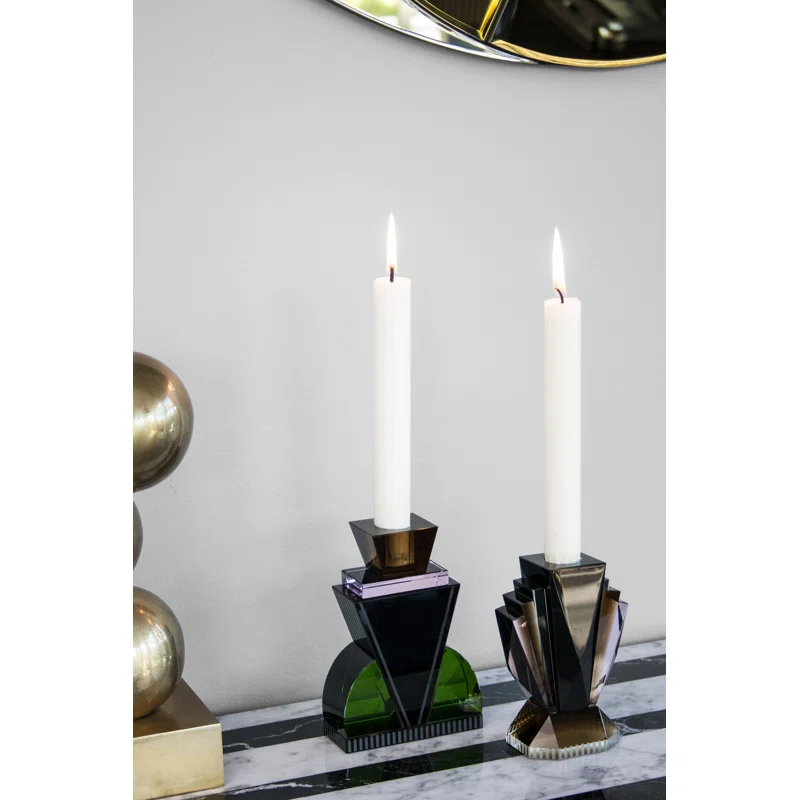 Reflections Copenhagen Queens 5.43" Crystal Tabletop Candlestick | Wayfair
