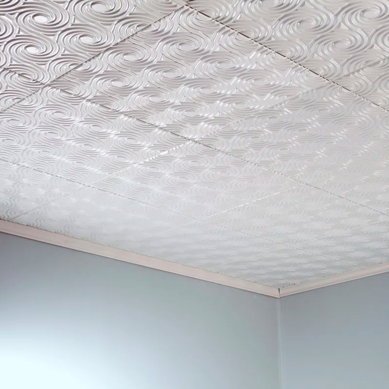 23'' L x 23'' W Textured Vinyl Glue Up Ceiling Tile