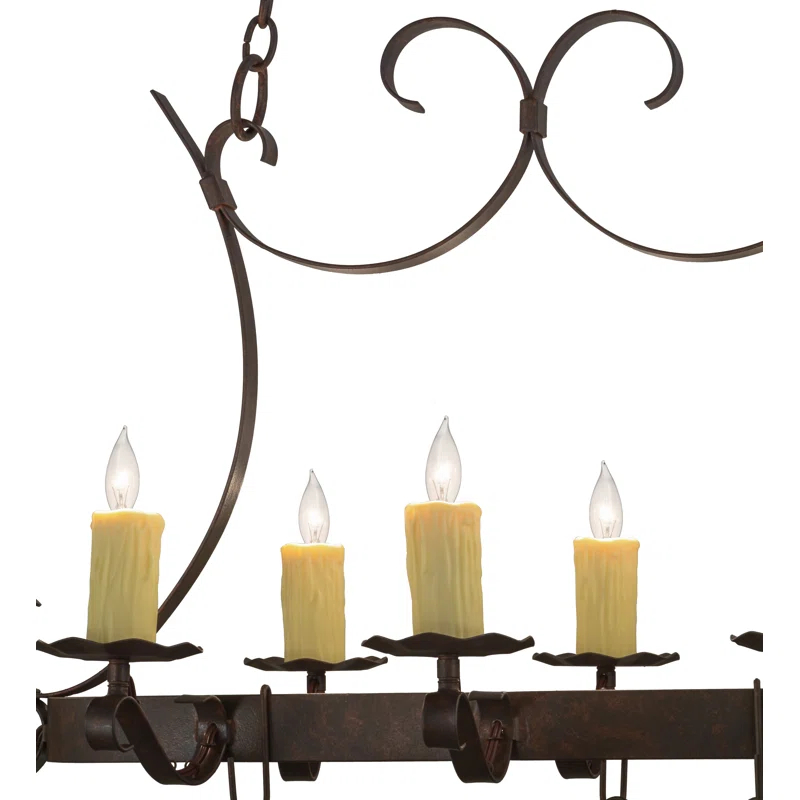 Handforged Oval Metal Handcrafted Oval Chandelier Pot Rack