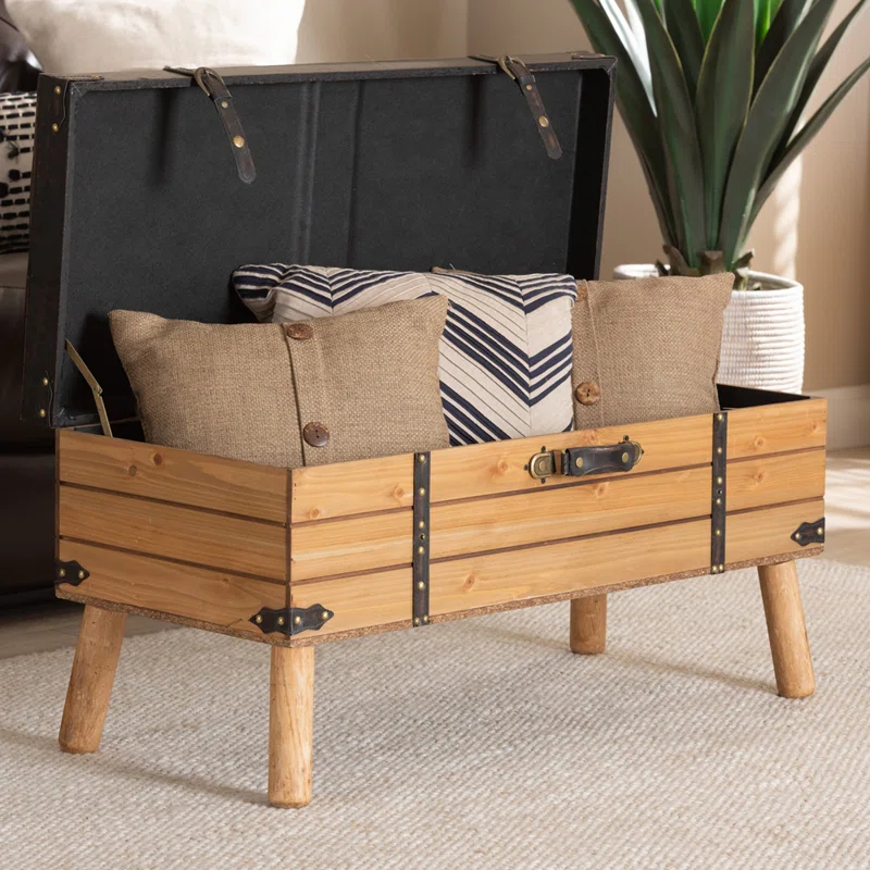 Aaleena Faux Leather Ottoman