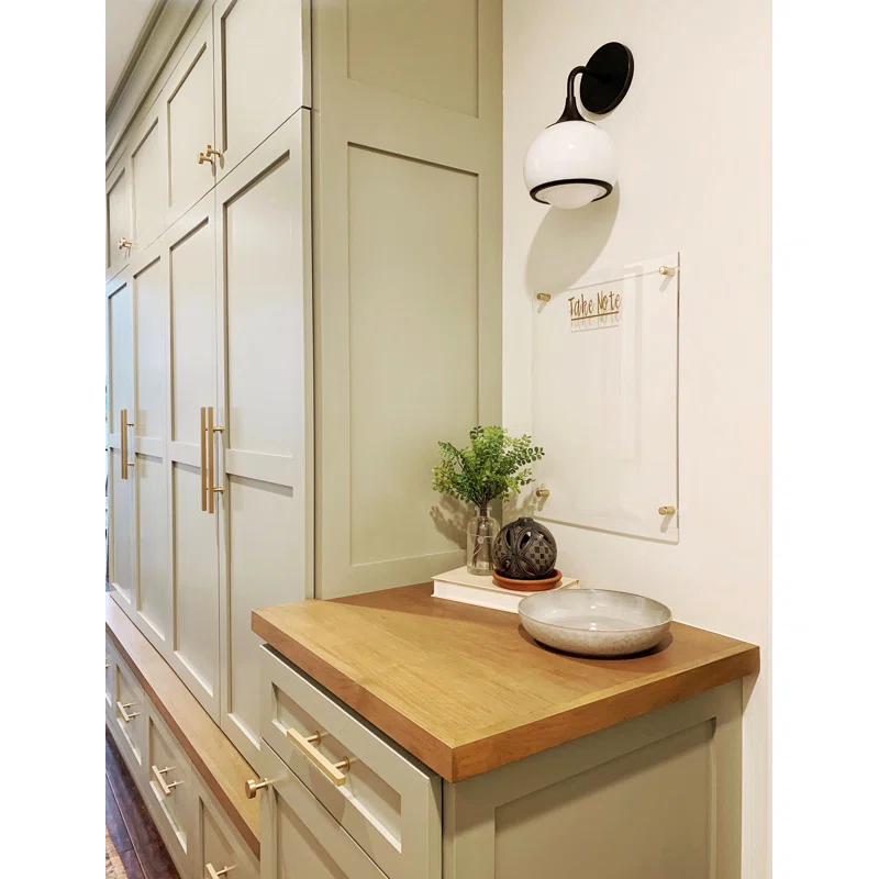 Kegan Single Light Glass Dimmable Armed Sconce