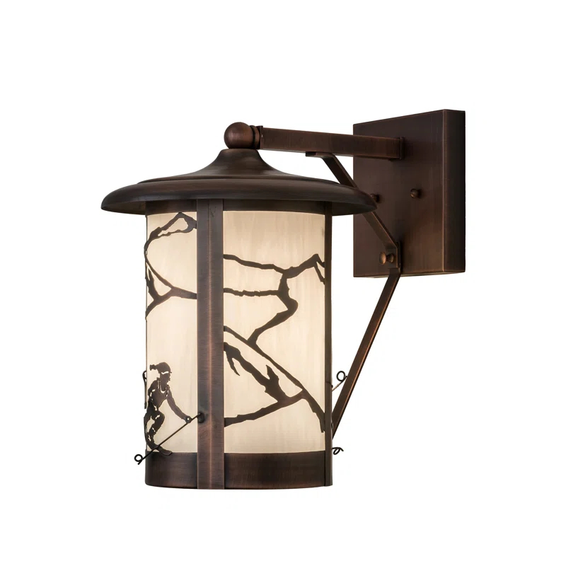 Rustic Lodge Solid Brass Wall Light