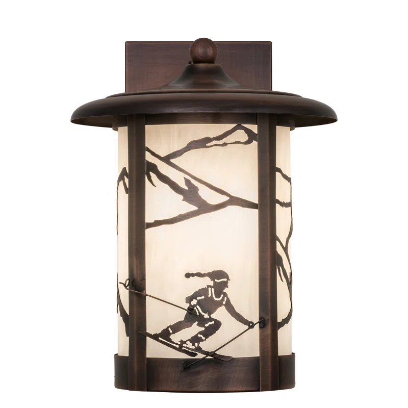 Rustic Lodge Solid Brass Wall Light