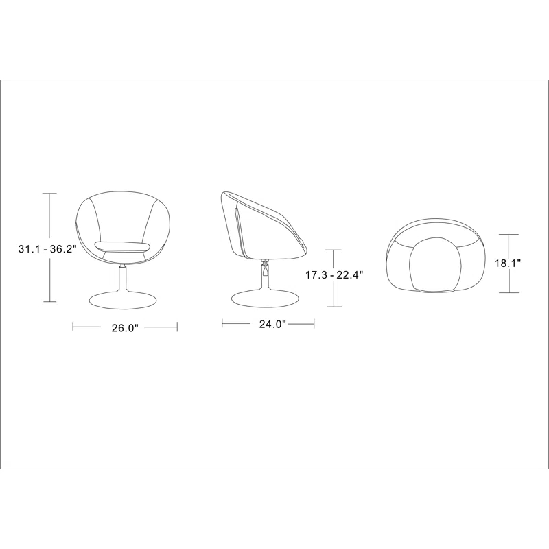 Faux Leather Swivel Barrel Chair