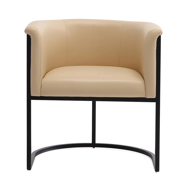 Ceets 18.9'' H Faux Leather Upholstered Metal Armchair (Set of 2)