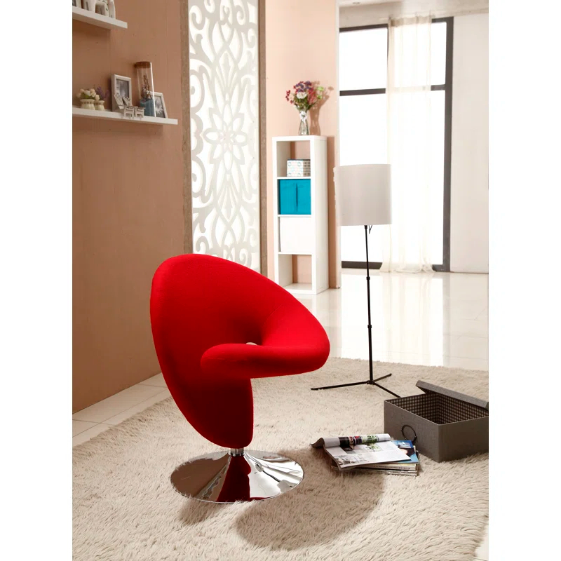 Curl Upholstered Swivel Accent Chair