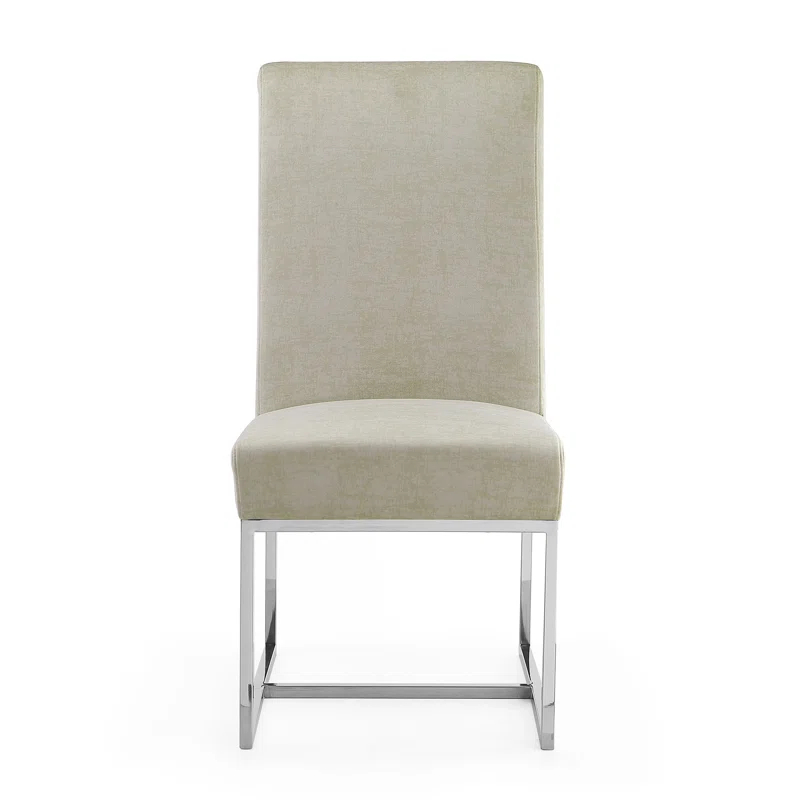 Hillegas Velvet Upholstered Metal Side Chair