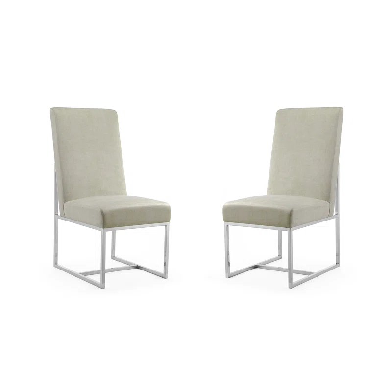 Hillegas Velvet Upholstered Metal Side Chair
