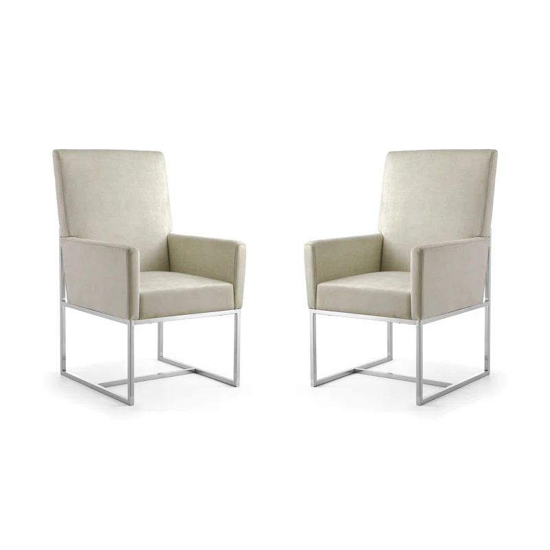 Orren Ellis Bejarano 18.9'' H Velvet Upholstered Metal Armchair