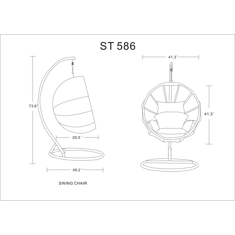 Dakota Fields Kamberlyn 1 Person Swing Chair with Stand