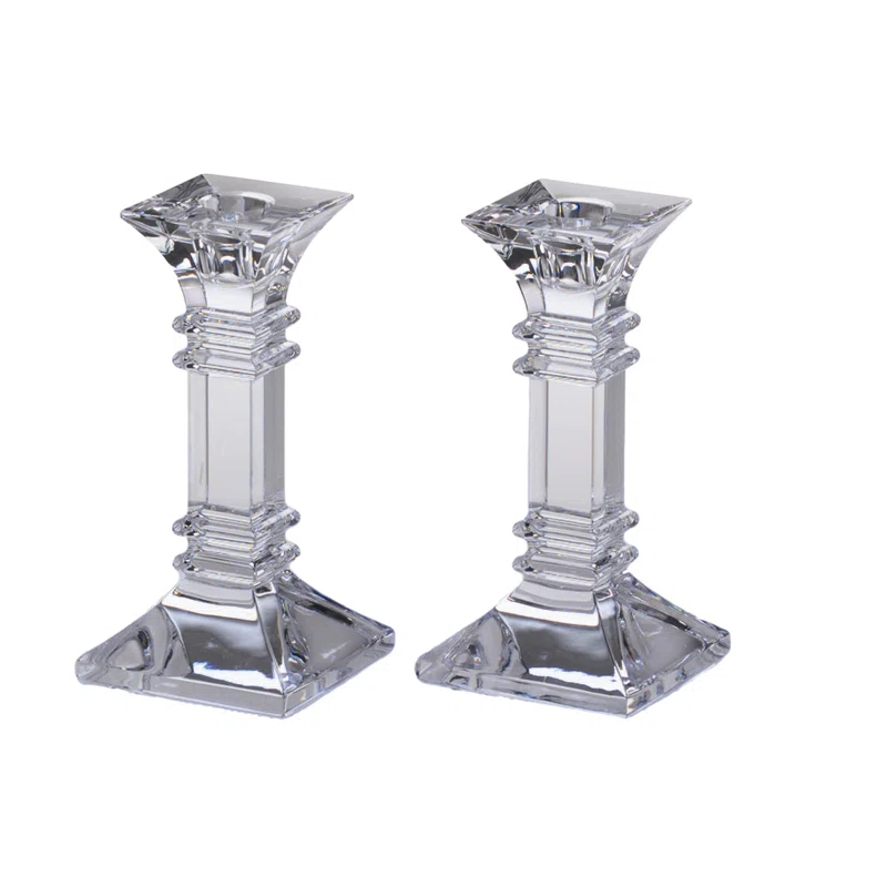 Marquis by Waterford Treviso 2 Piece Crystal Tabletop Candlestick Set (Set of 2)